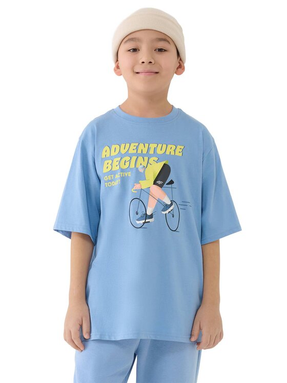 4F 4F T-Shirt 4FJASAW24TTSHM2596-32S Granatowy Oversize