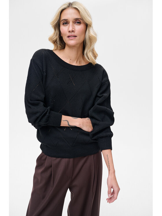blue shadow blue shadow Sweter Bery Czarny Regular Fit