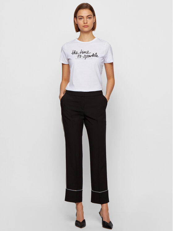 BOSS Boss Tričko C_Esparkle 50446627 Biela Regular Fit