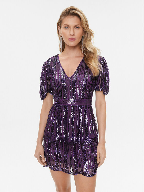 TWINSET TWINSET Koktel haljina 232TT2050 Ljubičasta Slim Fit