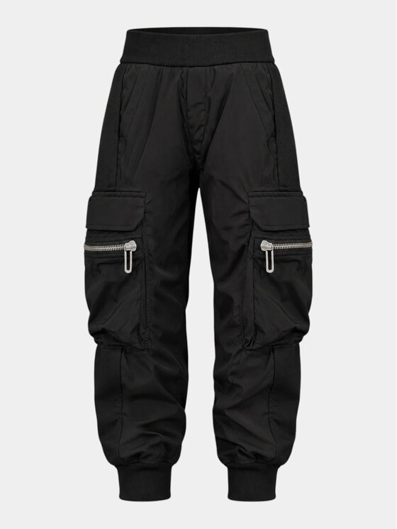 MADE BY SOCIETY MADE BY SOCIETY Spodnie materiałowe CARGO - P37699 Czarny Basic Fit
