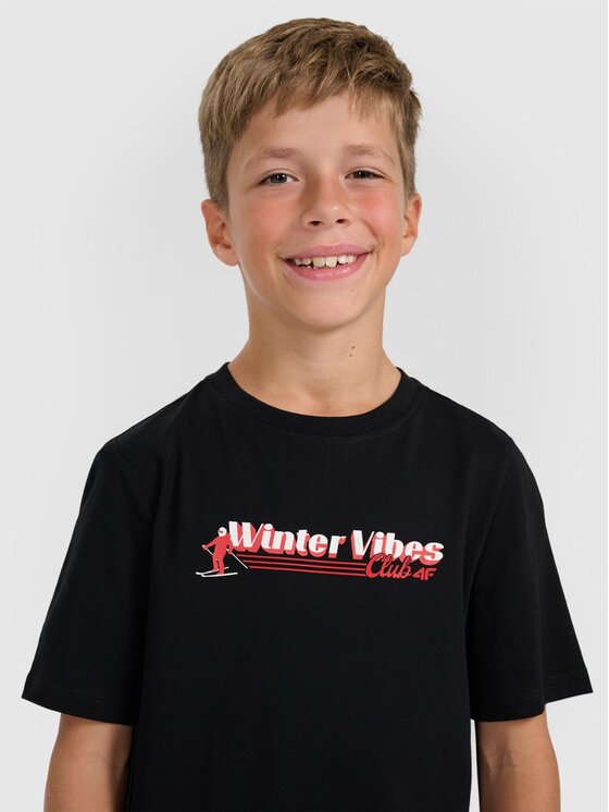 4F 4F T-shirt 4FJRAW25TTSHM3168-20S Nero Regular Fit