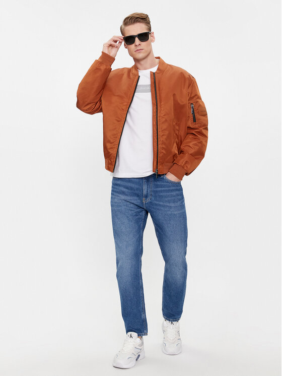 Calvin Klein Calvin Klein Bomber jakna Recycled Sateen Hero Bomber K10K109907 Rjava Regular Fit