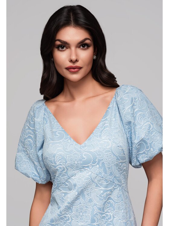 Ombre Ombre Sukienka koktajlowa LA-OM-DLR124 Niebieski Regular Fit