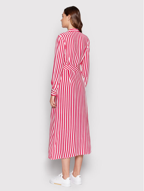 Tommy Hilfiger Tommy Hilfiger Φόρεμα πουκάμισο Stripe Viscose WW0WW35344 Ροζ Regular Fit