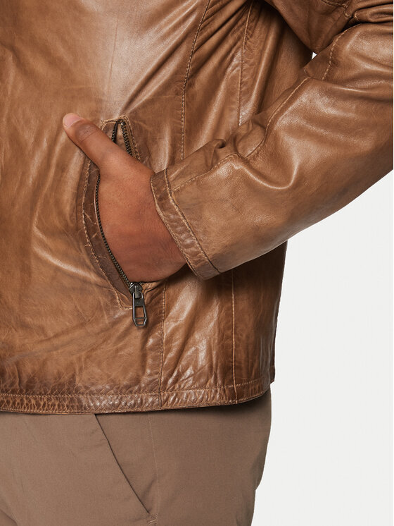 Milestone Milestone Geacă de piele Marco 991063 20305 Maro Regular Fit