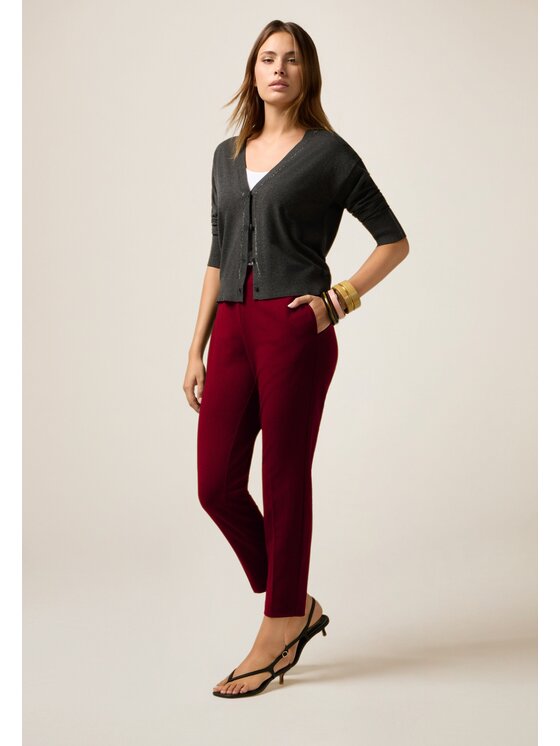 Oltre Oltre Pantaloni di tessuto P273J002361N026 Rosso Regular Fit