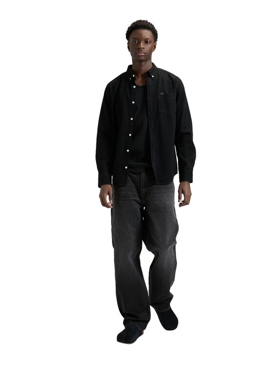 Lee Lee Koszula 112376555 Czarny Regular Fit