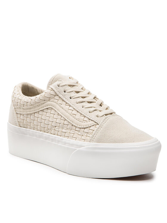 Vans old skool platform beige sale