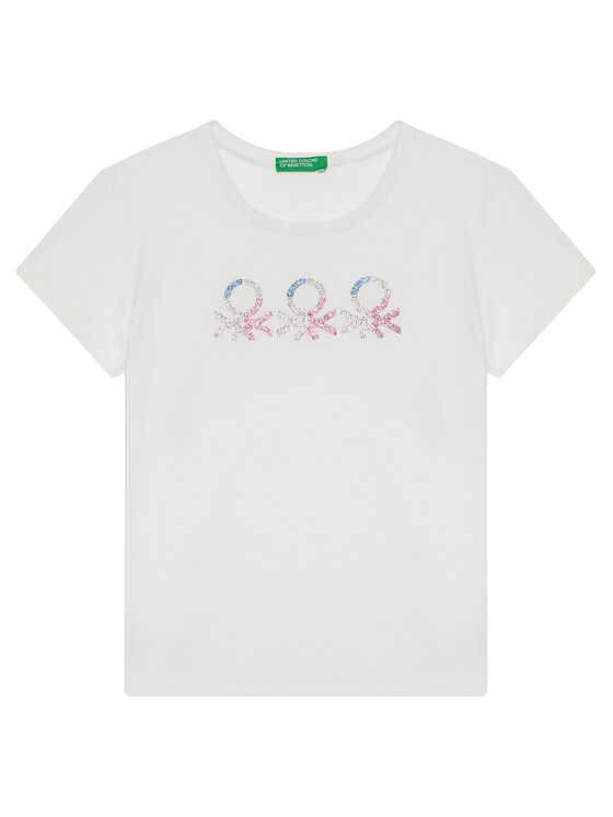 United Colors Of Benetton T-Shirt 3I1XC10MZ Biały Regular Fit