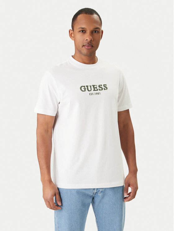 Guess Guess Tricou M6GI16 K3032 Alb Regular Fit
