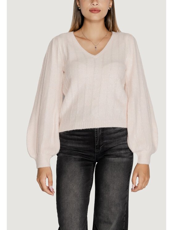 Guess Guess Sweter LS VN MADELINE TEXTURE Różowy Classic Fit