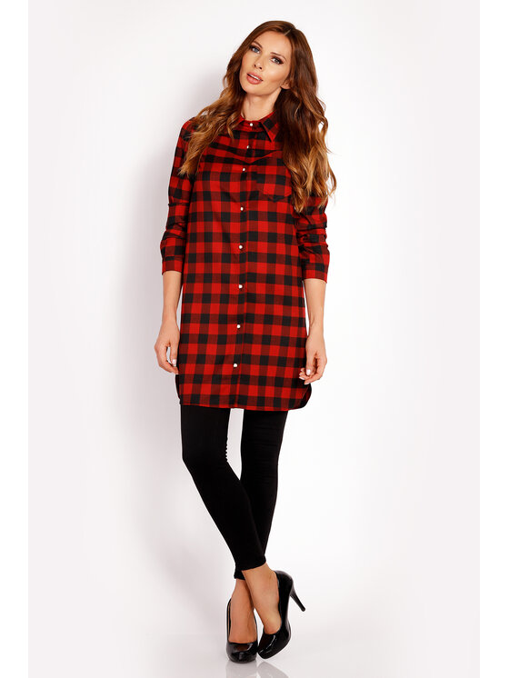 Awama Awama Košile L002 Červená Basic Fit
