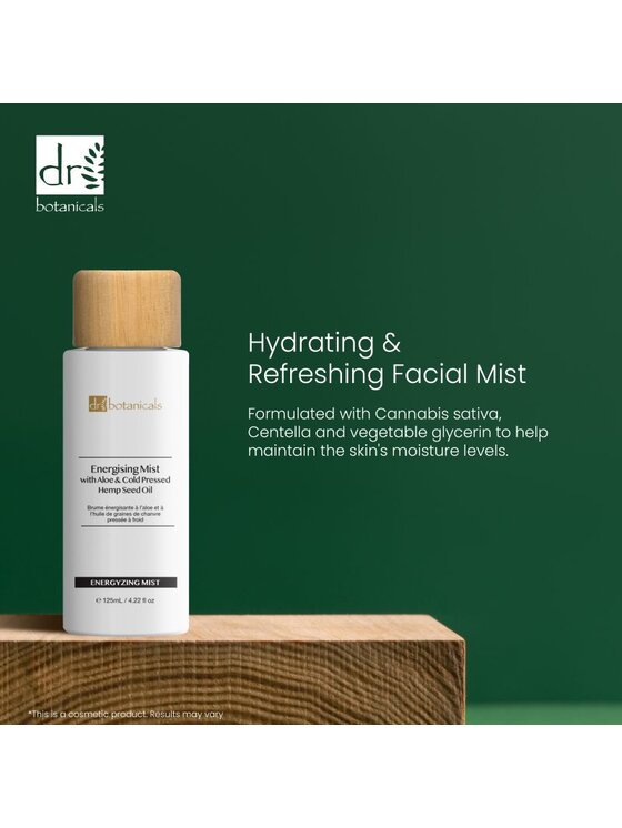 Dr Botanicals Dr Botanicals Energetyzująca mgiełka z aloesem i olejem z konopi tłoczonym na zimno Mgiełka do twarzy