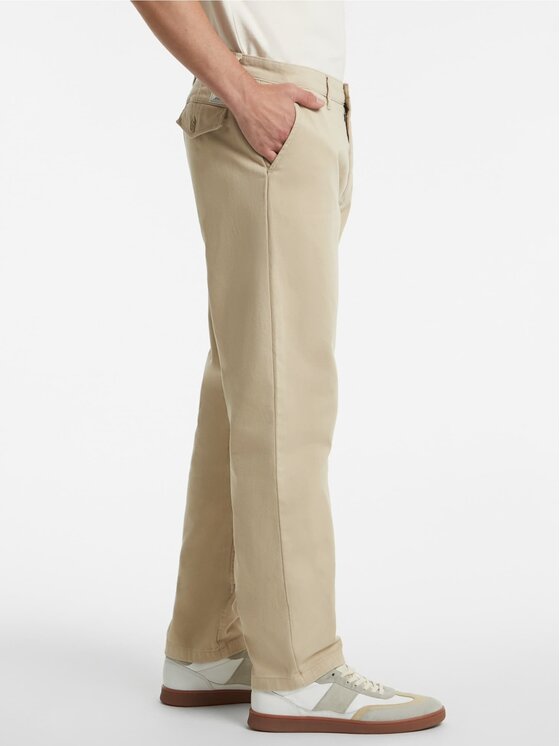 Guess Jeans Guess Jeans Kalhoty z materiálu 166057 Béžová Regular Fit