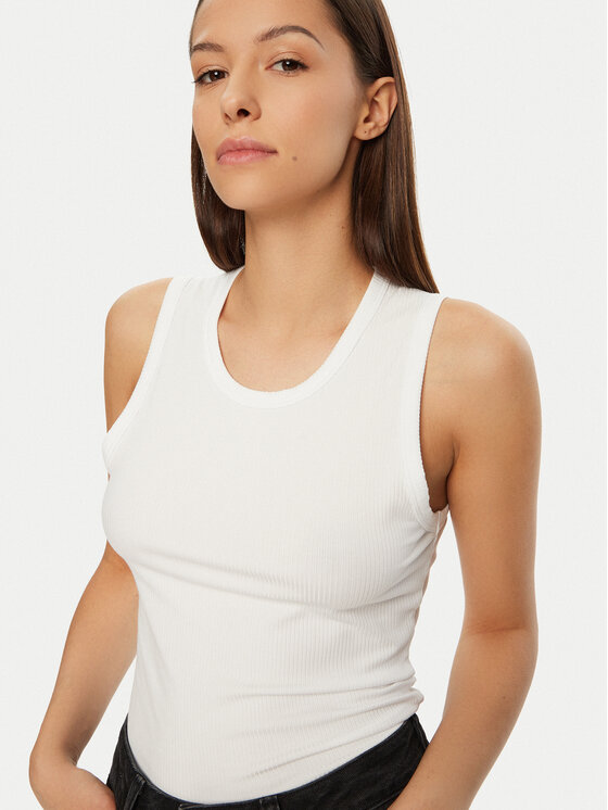 Calvin Klein Calvin Klein Top K20K208054 Bílá Slim Fit