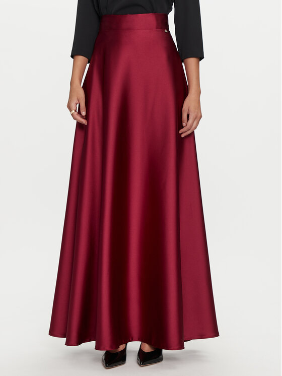 Rinascimento Rinascimento Maxi suknja CFC0119875003 Tamnocrvena Regular Fit