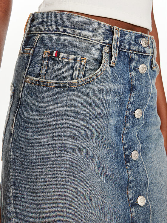 Tommy Hilfiger Tommy Hilfiger Φούστα τζιν WW0WW42879 Μπλε Straight Fit