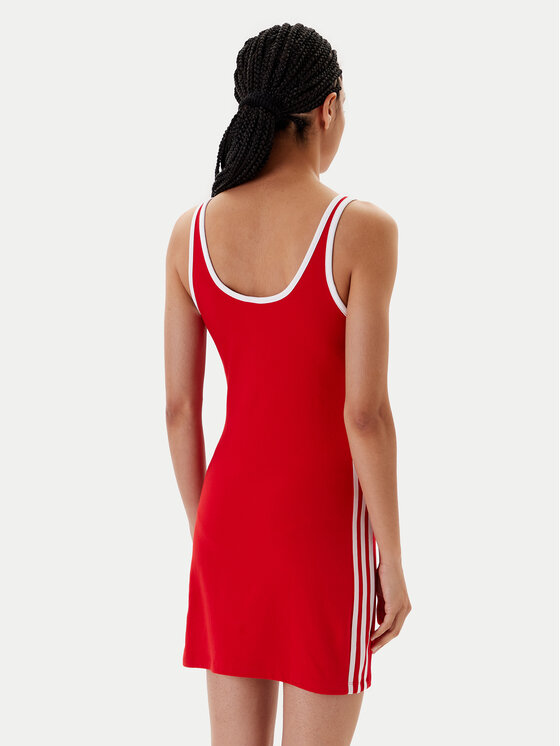 adidas adidas Sukienka codzienna adicolor 3-Stripes JW2584 Czerwony Slim Fit