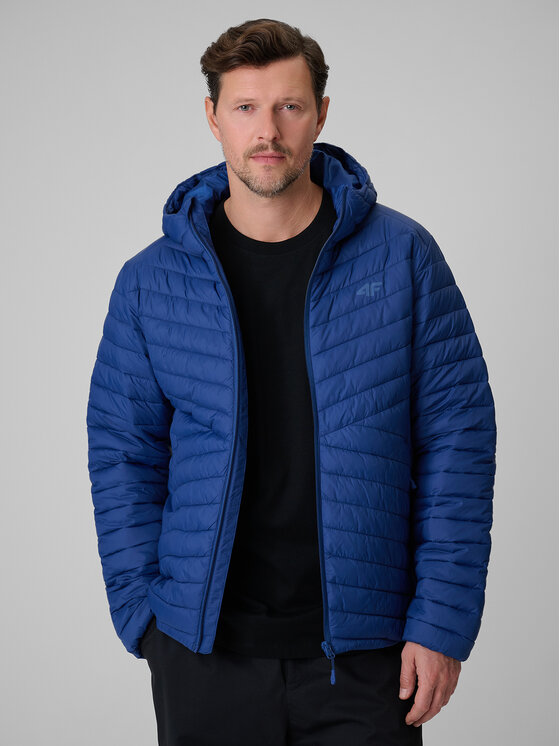 4F 4F Kurtka puchowa BASIC+ Granatowy Regular Fit