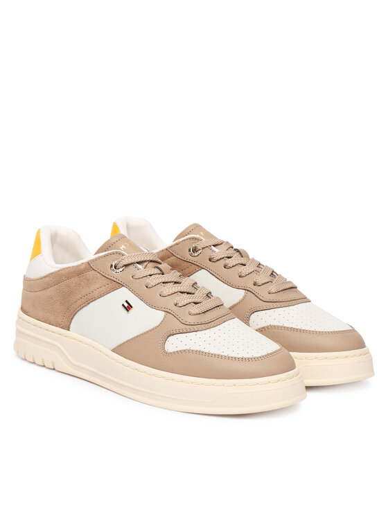 Tommy Hilfiger Tommy Hilfiger Sneakersy Th Sporty Cupsole Tumbled Ltr FW0FW09024 Beżowy