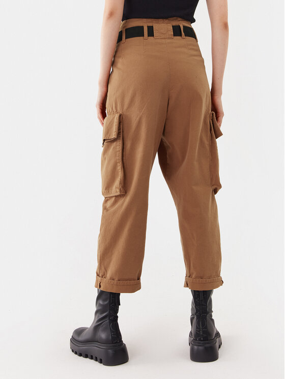 PINKO Pinko Kalhoty z materiálu Ronfare 101840 A0D5 Hnědá Relaxed Fit