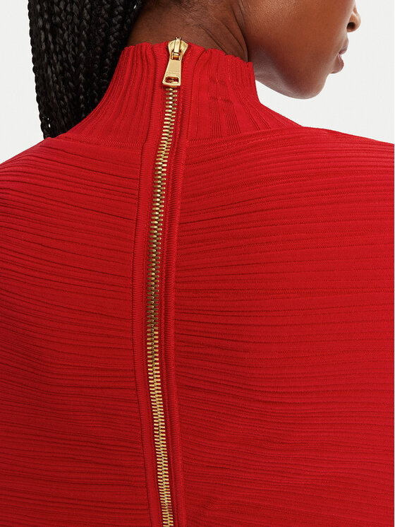 Balmain Balmain Abendkleid DF0RR835KH70 Rot Slim Fit