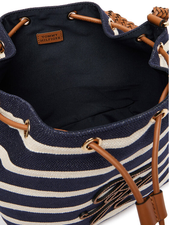 Tommy Hilfiger Tommy Hilfiger Handtasche Th Elev Summer Bucket Stripe AW0AW18401 Dunkelblau