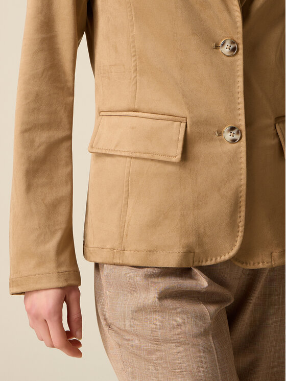 Oltre Oltre Giacca in similpelle R302R002451N002 Crema Slim Fit