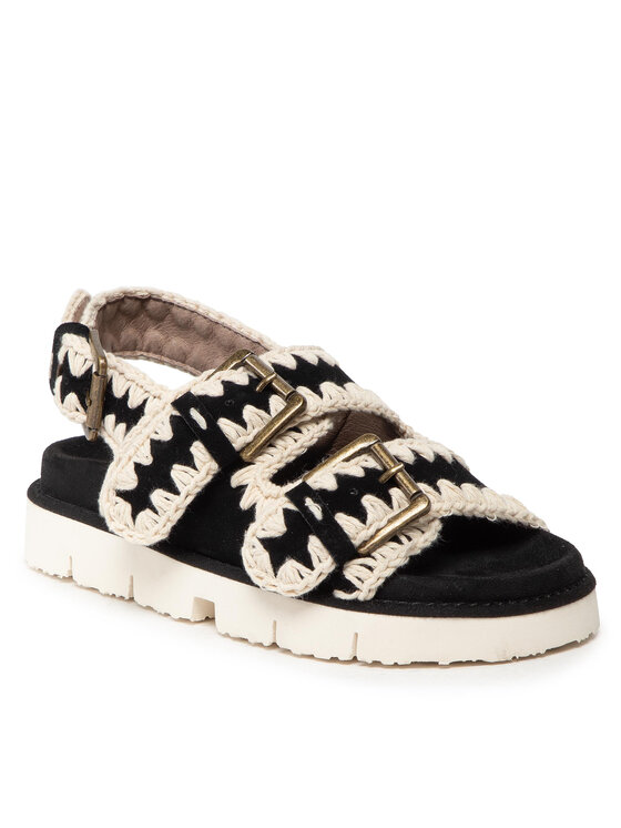 Mou Mou Sandale New Bio # 02-With Buckles SW461003A Crna