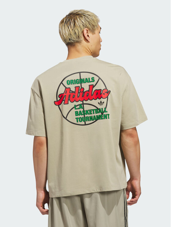 adidas adidas T-Shirt Basketball Tournament Tee Brązowy Oversize