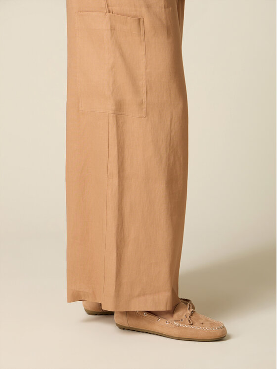 Oltre Oltre Pantaloni di tessuto P011R008939N022 Crema Baggy Fit