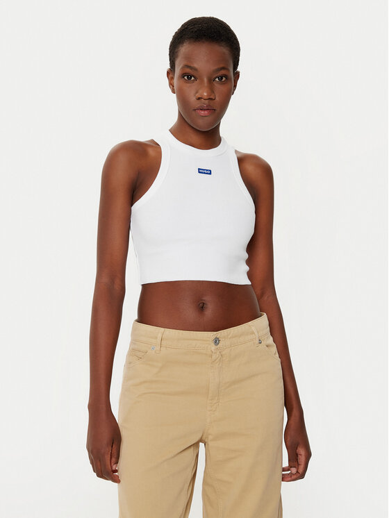 HUGO HUGO Top Baby 50511450 Alb Slim Fit