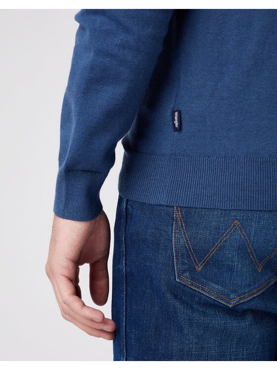 Wrangler Wrangler Maglione CREW KNIT Blu Regular Fit