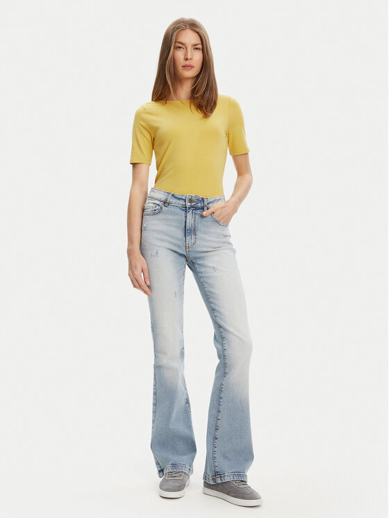 United Colors Of Benetton United Colors Of Benetton Majica 3FJHD109K Rumena Slim Fit