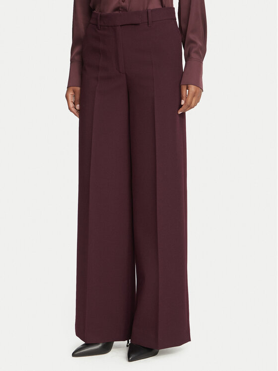 Tommy Jeans Tommy Jeans Kalhoty z materiálu Tuxedo  WW0WW51858 Bordó Wide Leg