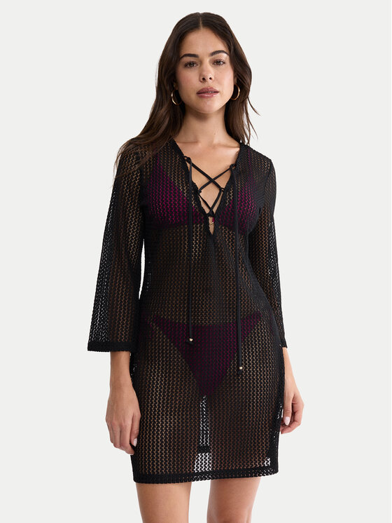 Triumph Triumph Φόρεμα παραλίας Beach MyWear Crochet 10226450 Μαύρο Relaxed Fit