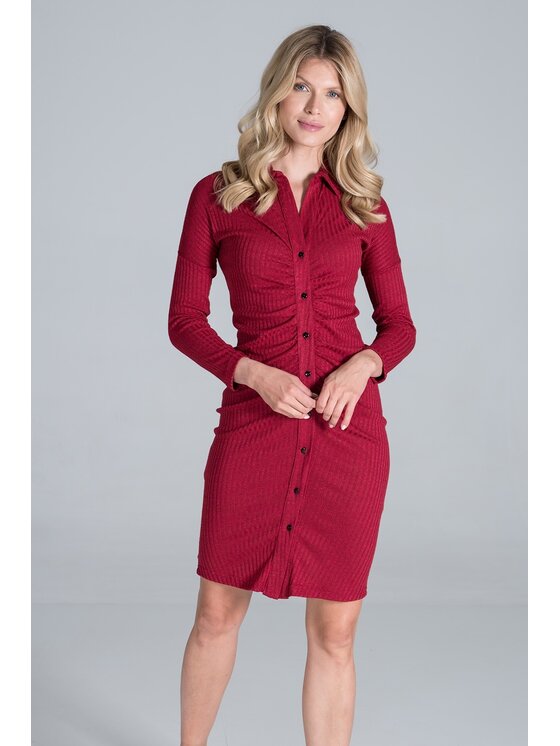 FIGL FIGL Sukienka M824 Czerwony Slim Fit