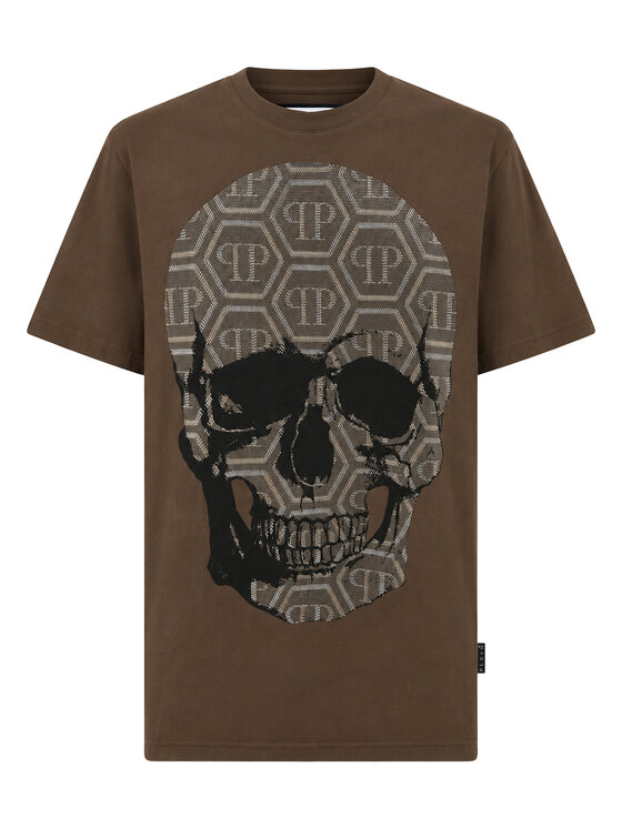 PHILIPP PLEIN PHILIPP PLEIN Tričko 31298 Hnedá Regular Fit