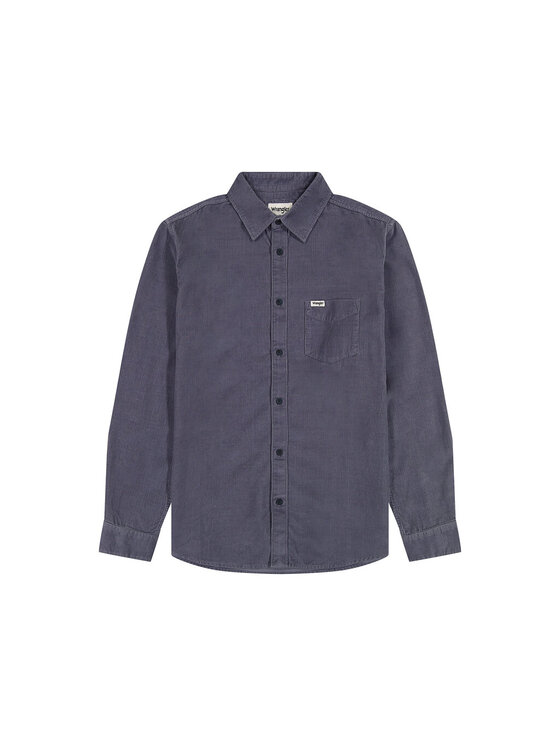Wrangler Wrangler Koszula 1 PKT CORDUROY SHIRT Niebieski Regular Fit