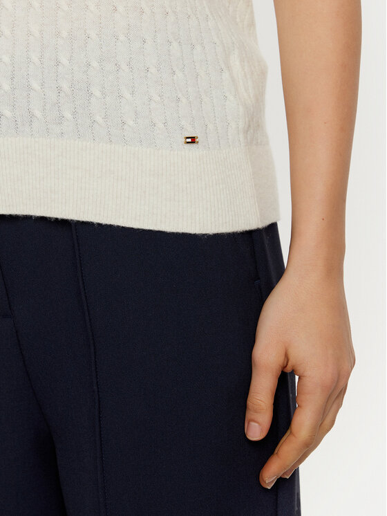 Tommy Hilfiger Tommy Hilfiger Prsluk WW0WW43956 Écru Regular Fit