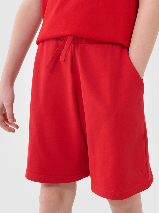 4F 4F Spodnie dresowe BASIC+ Czerwony Oversize