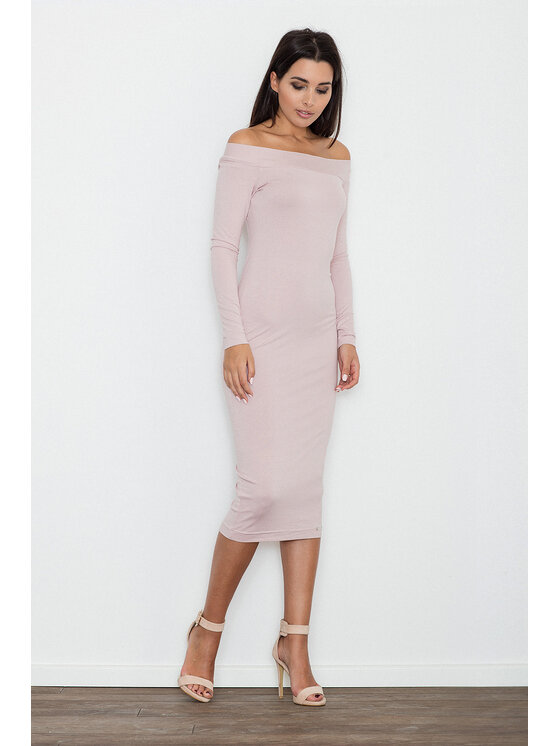 FIGL FIGL Sukienka M558 Różowy Slim Fit