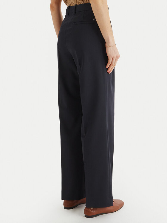 Tommy Hilfiger Tommy Hilfiger Pantaloni di tessuto Timeless WW0WW48352 Blu scuro Straight Fit