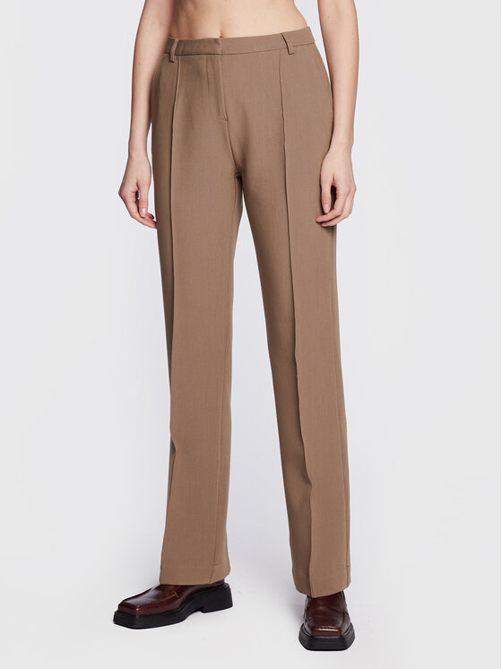 Herskind Herskind Kalhoty z materiálu Valentina 4647668 Béžová Regular Fit