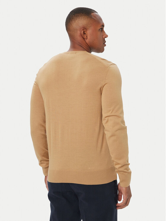 BOSS BOSS Megztinis Leno 50571914 Smėlio Regular Fit