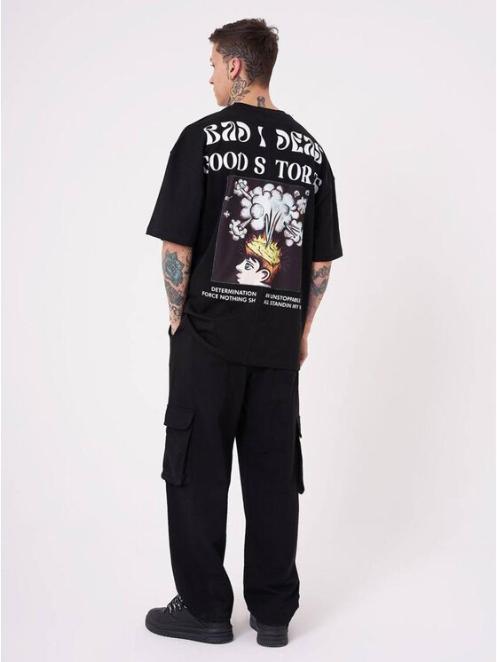 Machinist Machinist T-Shirt Koszulka Z Krótkim Rękawem Oversize Czarna Machinist Good Stories S Czarny Oversize