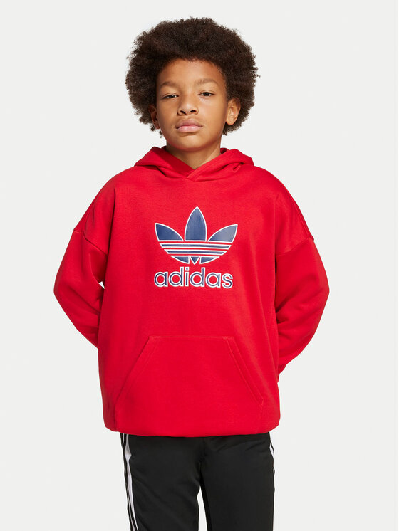 adidas adidas Majica dugih rukava Trefoil JV8652 Crvena Loose Fit