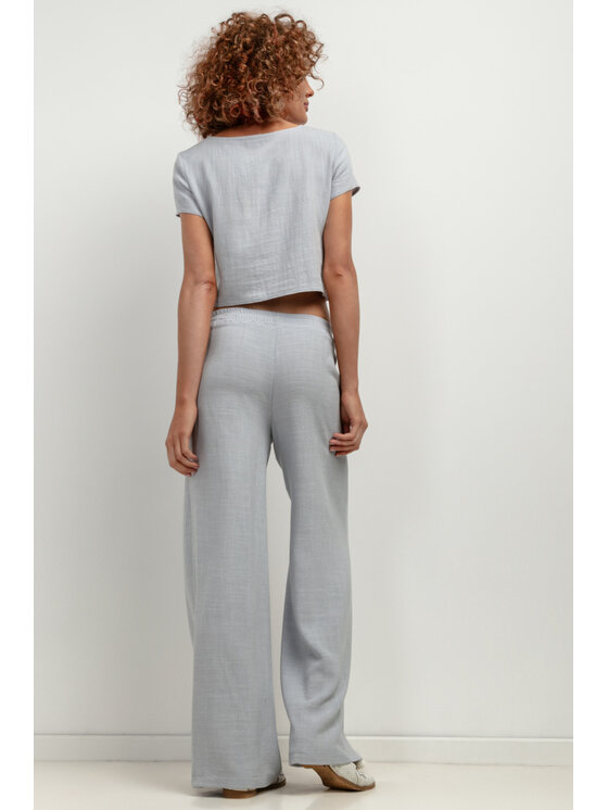Tessita Tessita Spodnie materiałowe SPODNIE_T404_2_XL Szary Relaxed Fit