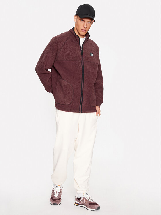 New Balance New Balance Fliso džemperis Athletics Polar Fleece Full Zip MJ33503 Tamsiai raudona Regular Fit